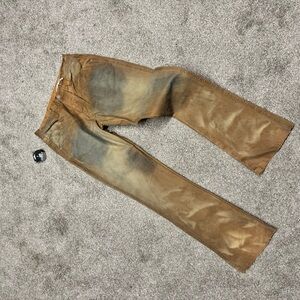mnml.la brown flared distressed aged khaki pants sz32
